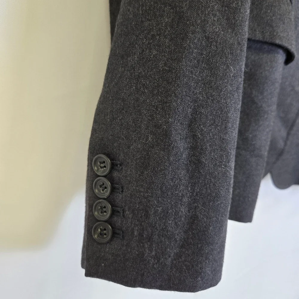 J. Crew Single Button‎ Wool Blazer, Gray, Size 6, 77824, 2006 y2k Dark Academia